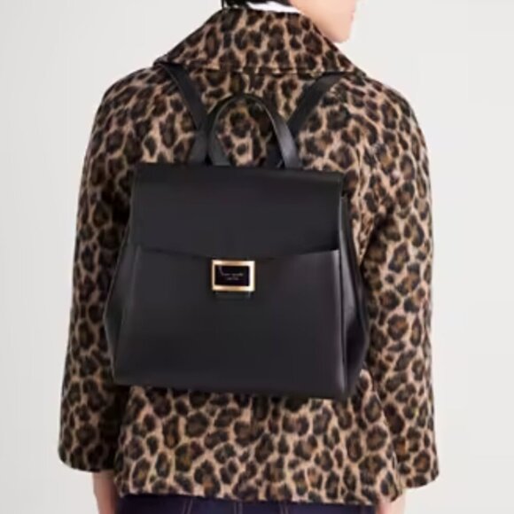 Kate Spade Katy Medium Black Leather Flap Backpack main image 7